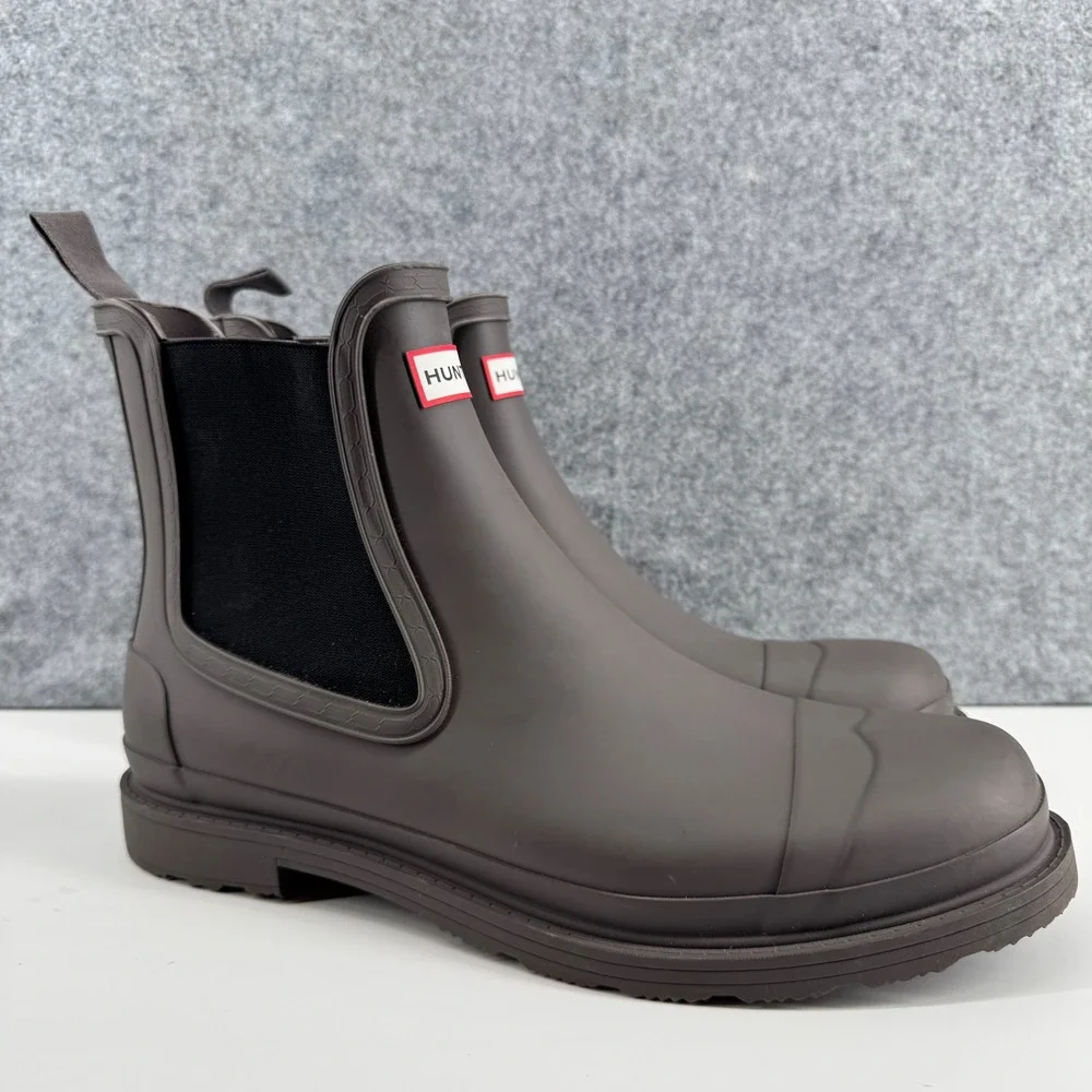 Hunter Original Chelsea Boots Mens 13 Brown Waterproof Rubber Rain MFS9016RMA